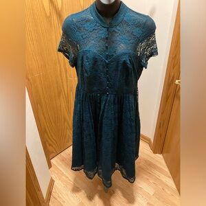 Torrid Retro Chic teal lace dress